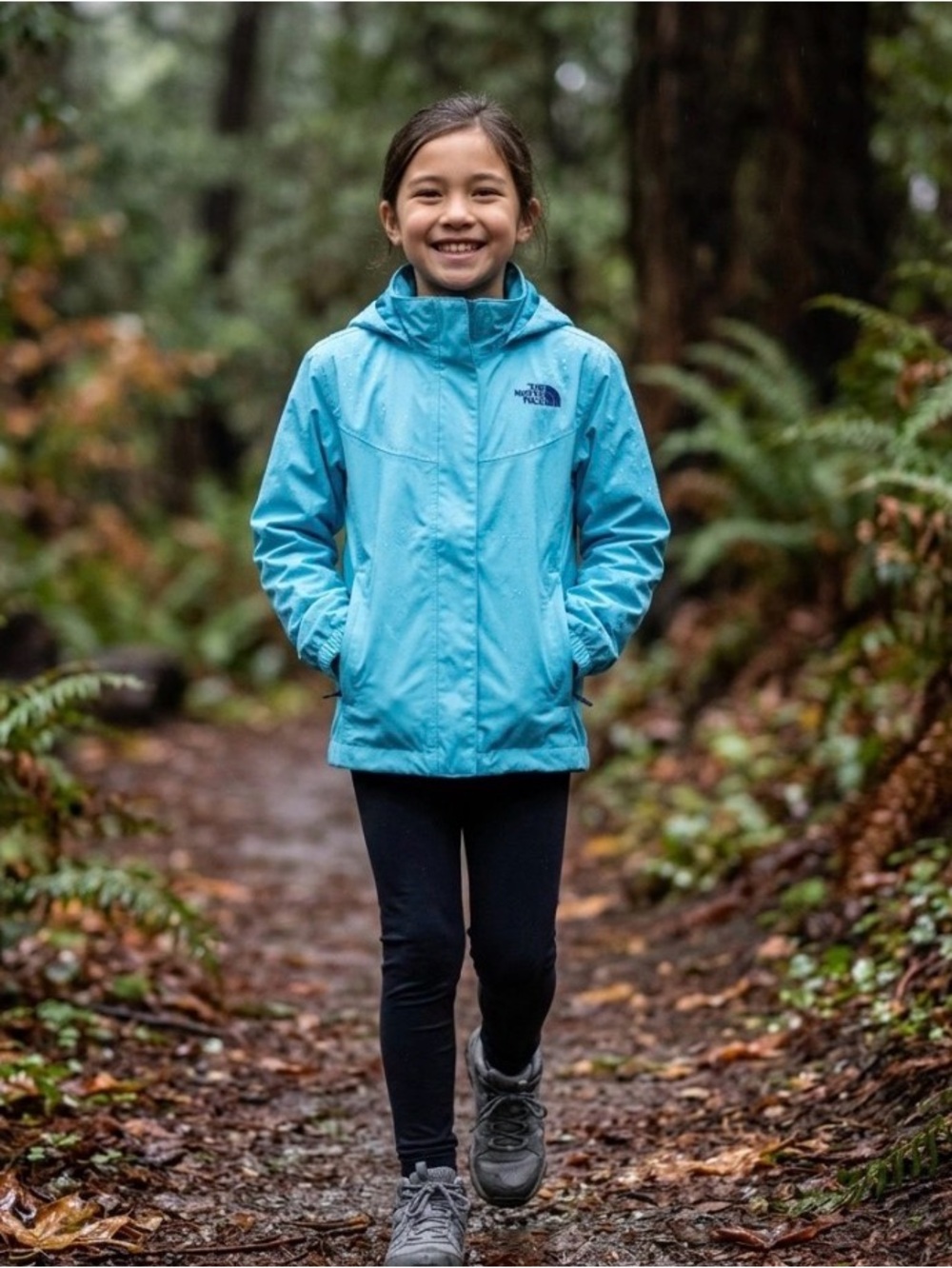 The North Face Girls Resolve Waterproof Rain Jacket Blue Youth Size 7/8 (S)